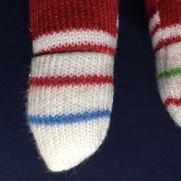 Plushland Red White Striped Winter Sock Knit Monkey 12" - Picture 11 of 11